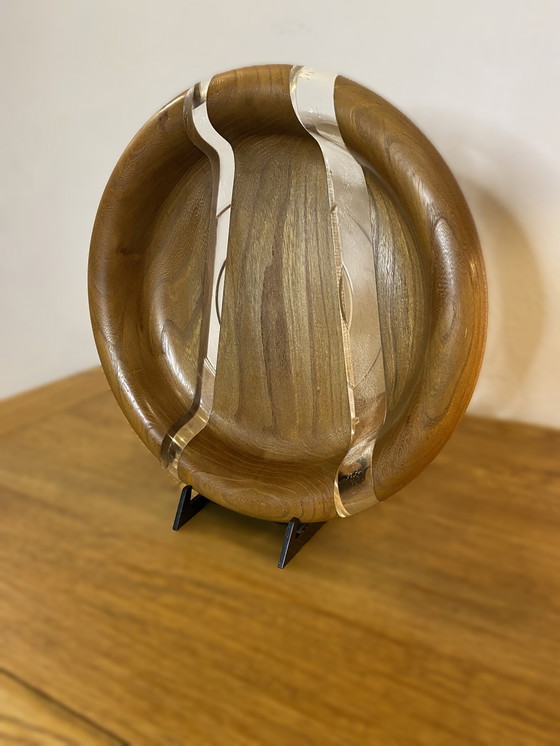 Image 1 of 2x Hardwood & Plexiglass bowls