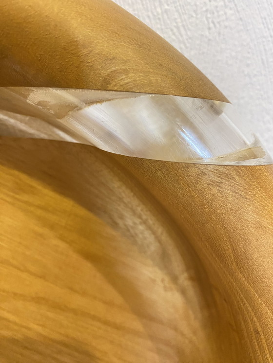 Image 1 of 2x Hardwood & Plexiglass bowls