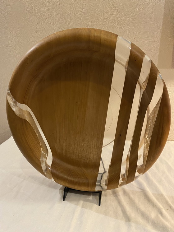 Image 1 of 2x Hardwood & Plexiglass bowls