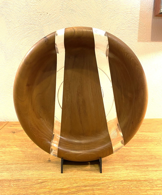 Image 1 of 2x Hardwood & Plexiglass bowls