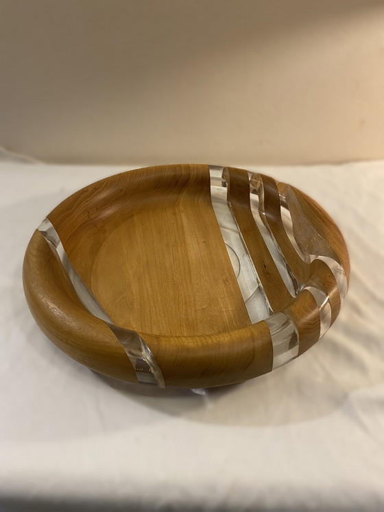 Image 1 of 2x Hardwood & Plexiglass bowls