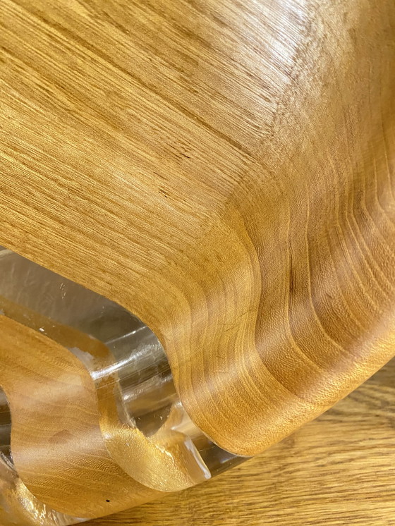 Image 1 of 2x Hardwood & Plexiglass bowls