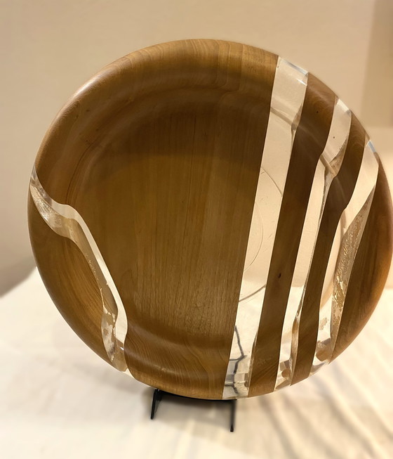 Image 1 of 2x Hardwood & Plexiglass bowls