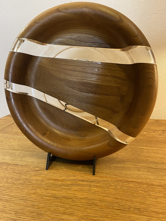 Image 1 of 2x Hardwood & Plexiglass bowls