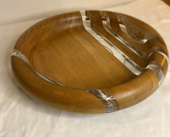 Image 1 of 2x Hardwood & Plexiglass bowls