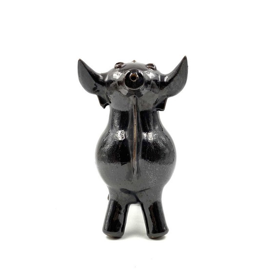 Image 1 of Sculpture of vintage pitcher in the shape of a bull, France 1970