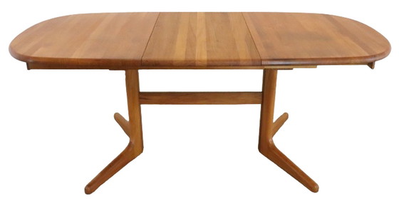 Image 1 of Table de salle à manger ovale Danish 1x extensible 'Torkerite' vintage