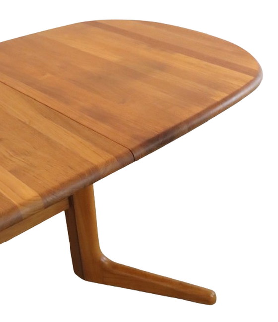 Image 1 of Table de salle à manger ovale Danish 1x extensible 'Torkerite' vintage