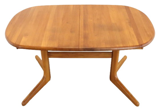 Image 1 of Table de salle à manger ovale Danish 1x extensible 'Torkerite' vintage