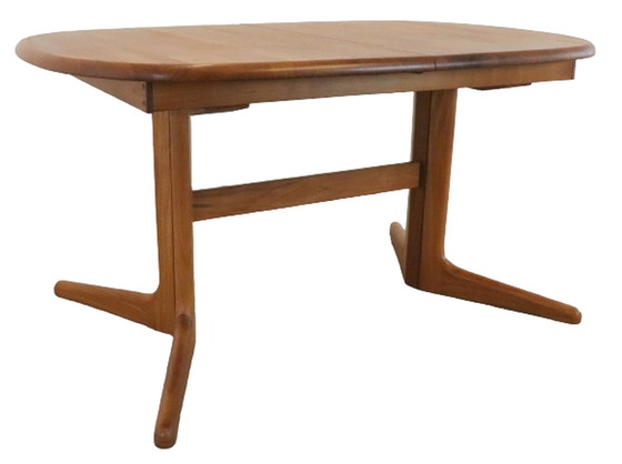 Image 1 of Table de salle à manger ovale Danish 1x extensible 'Torkerite' vintage
