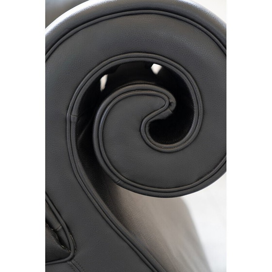 Image 1 of Divano vintage a 2 posti in pelle nera per Bretz, Germania 1998