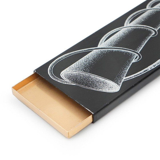 Image 1 of Vintage box in black metal and gold aluminum by Piero Fornasetti, 1950