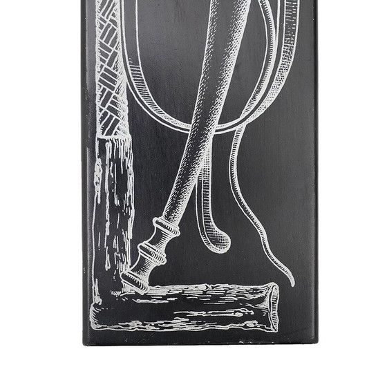 Image 1 of Vintage box in black metal and gold aluminum by Piero Fornasetti, 1950