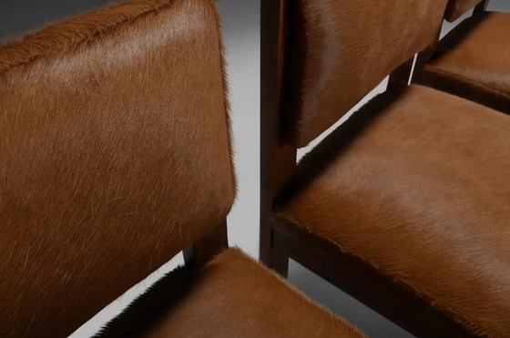 Image 1 of 4x Chaises de salle à manger en cuir de vache