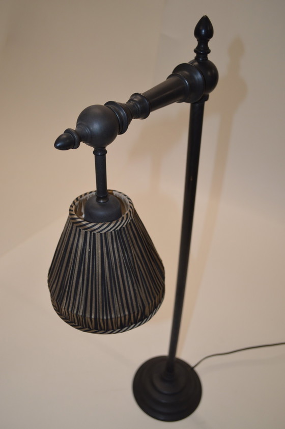 Image 1 of Lamp Dark Bronze, Shade Stripes Silk