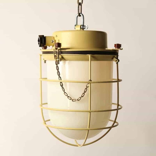 industrial ceiling lamp yellow