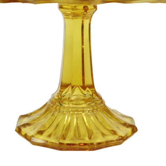 Image 1 of Art Deco Amber Cake Dish