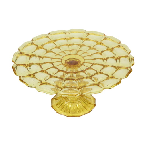 Art Deco Amber Cake Dish