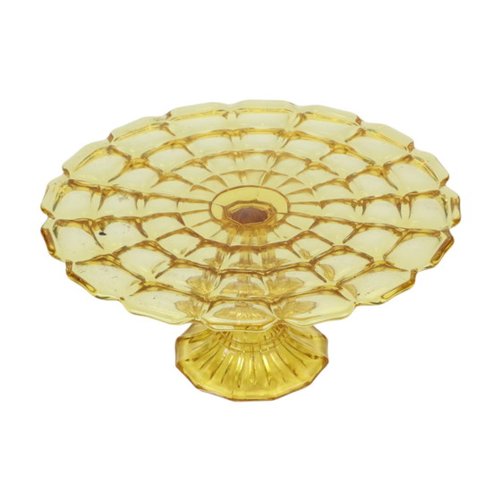 Image 1 of Art Deco Amber Cake Dish