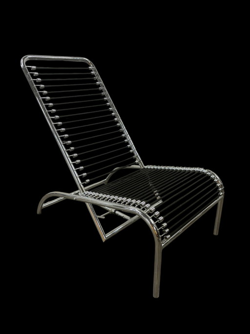 Rene Herbst Sandow Chair Chrome Design Lounge Armchair