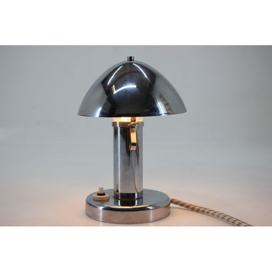 Image 1 of Coppia di lampade da tavolo cromate regolabili vintage del Bauhaus, Cecoslovacchia 1930