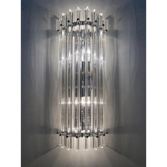 Image 1 of Triedro Murano Glass Wall Sconce