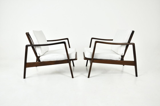 Image 1 of Lounge Chairs By Arne Wahl Iversen For Komfort, 1950S, Set Of 2