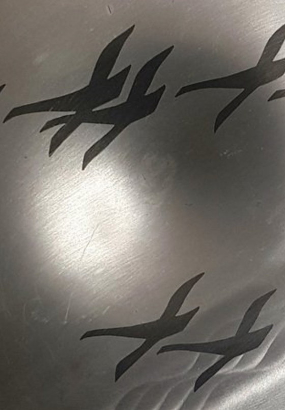 Image 1 of Plato de pared Ikora plateado con Wildgoose de WMF, década de 1960