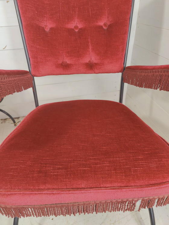 Image 1 of Pair of Savonarola Chair With Matching Stool