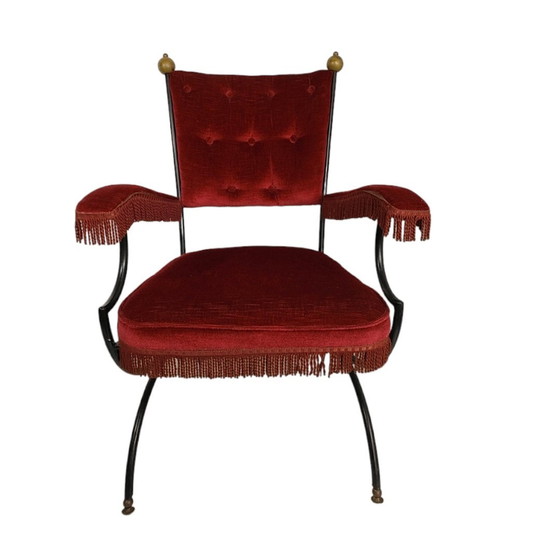 Image 1 of Pair of Savonarola Chair With Matching Stool