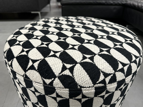 Image 1 of Jess Design Tray Pouf black white