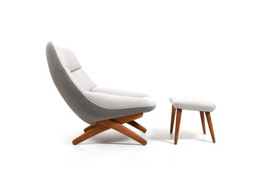 Image 1 of Modèle ML91 Chaise longue avec ottoman par Illum Wikkelsø, années 1950, ensemble de 2