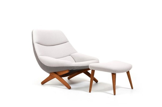 Image 1 of Modèle ML91 Chaise longue avec ottoman par Illum Wikkelsø, années 1950, ensemble de 2