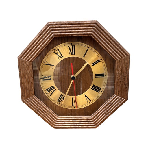 Ebg Wooden Wall Clock, Germany 1980S