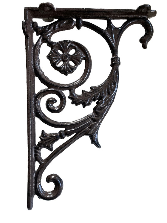 Image 1 of Set Of 4 Cast Iron Shelf Holders In Classic Style