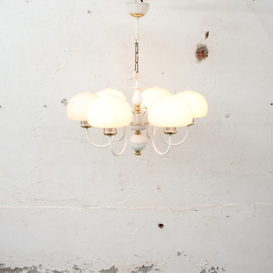 Image 1 of Mid-century frosted glass ball lamp