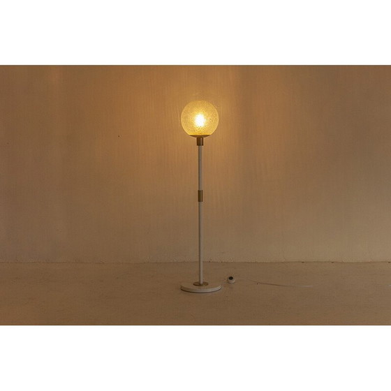 Image 1 of Vintage floor lamp in white lacquered metal and brass by Meyer, Netherlands 1960