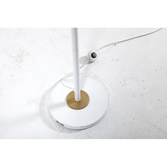 Image 1 of Vintage floor lamp in white lacquered metal and brass by Meyer, Netherlands 1960