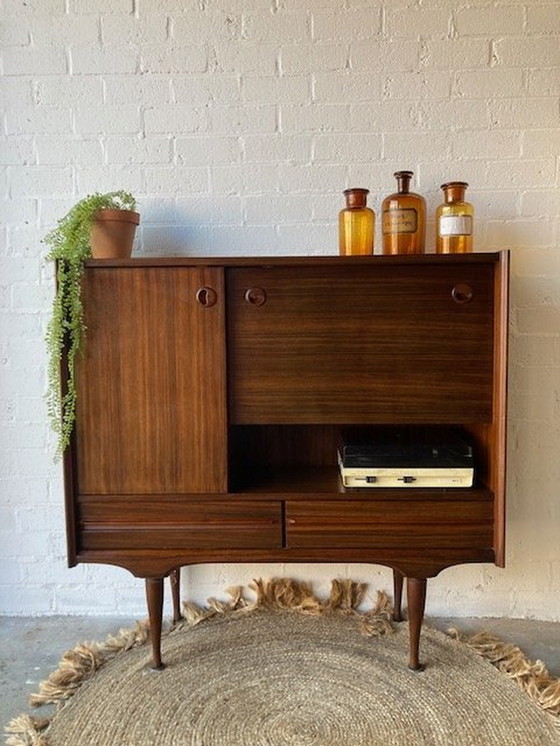 Image 1 of Retro Vintage Mid-Century Sideboard, High-Board, Mid-Board, Bar Cabinet