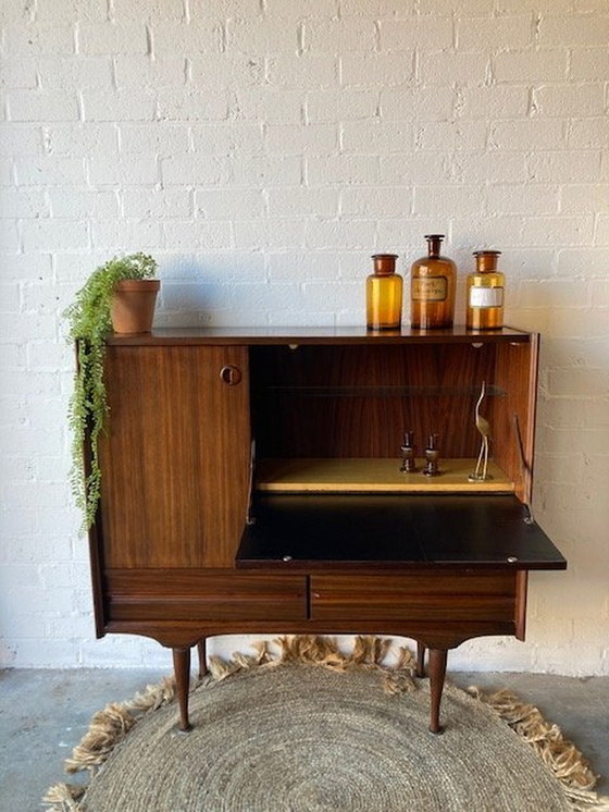 Image 1 of Retro Vintage Mid-Century Sideboard, High-Board, Mid-Board, Bar Cabinet