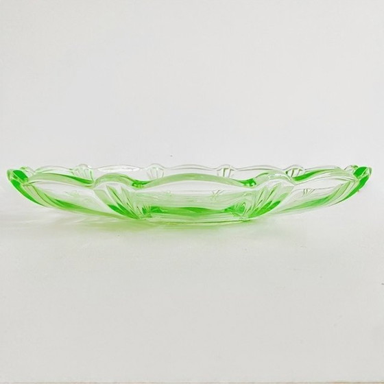 Image 1 of Uranium glass anna green neon glass bowl 1930's