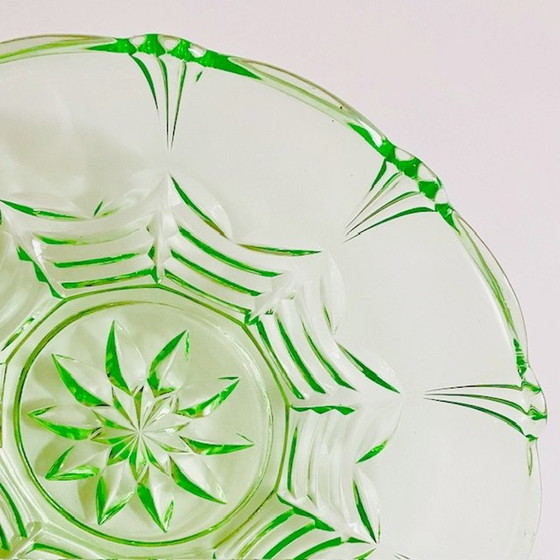 Image 1 of Uranium glass anna green neon glass bowl 1930's