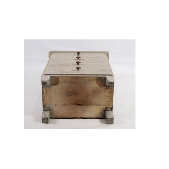 Image 1 of Cassettiera vintage dipinta in grigio in stile gustaviano, anni '40 dell'Ottocento