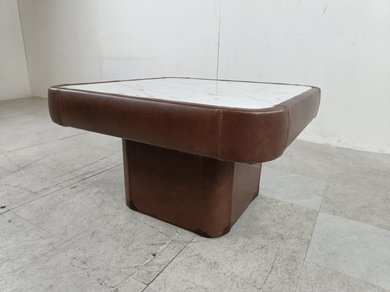 Image 1 of De Sede leather and marble coffee table