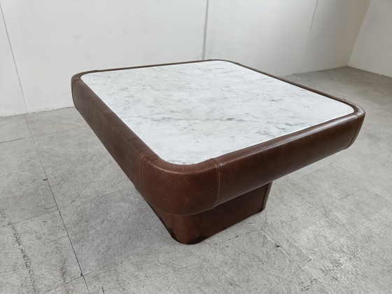 Image 1 of De Sede leather and marble coffee table