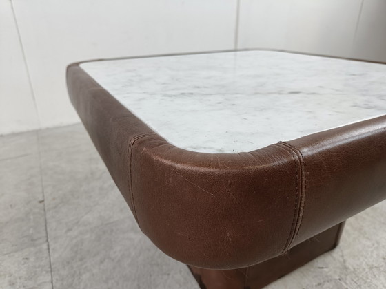 Image 1 of De Sede leather and marble coffee table