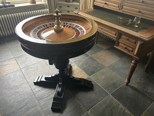 Professional John Huxley Roulette Wheel On Oak Stand