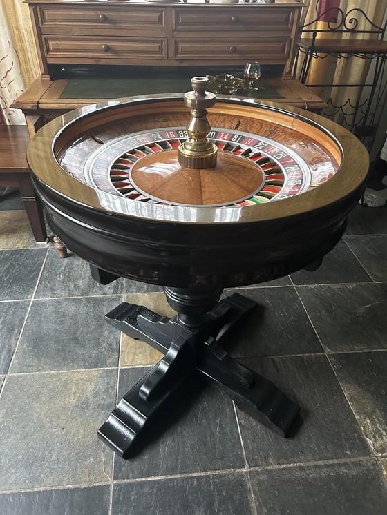 Image 1 of Professional John Huxley Roulette Wheel On Oak Stand