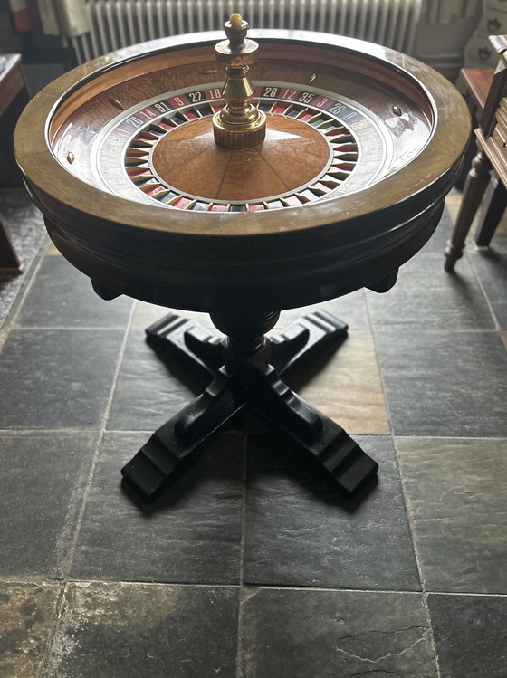 Image 1 of Professional John Huxley Roulette Wheel On Oak Stand