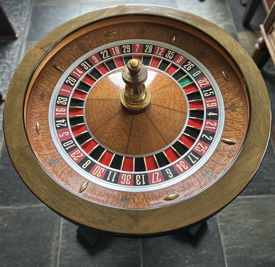 Image 1 of Professional John Huxley Roulette Wheel On Oak Stand